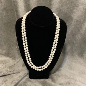 Vintage Signed Bergere Glass Bead Necklace 1970s